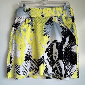 JAMIE SADOCK Skirt Size Large Golf Tennis Pickleball Yellow Gray Pull-On